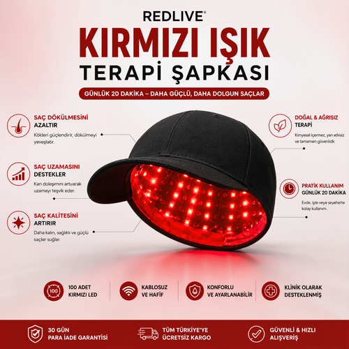REDLIVE™ Kırmızı Işık Terapi Şapkası