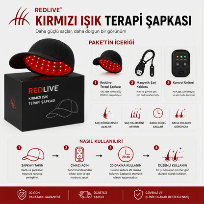 REDLIVE™ Kırmızı Işık Terapi Şapkası